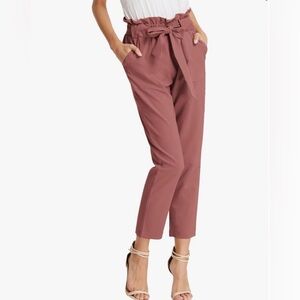 Amazon GRACE KARIN Women's Cropped Paper Bag Waist Pants w/ Pockets Salmon color